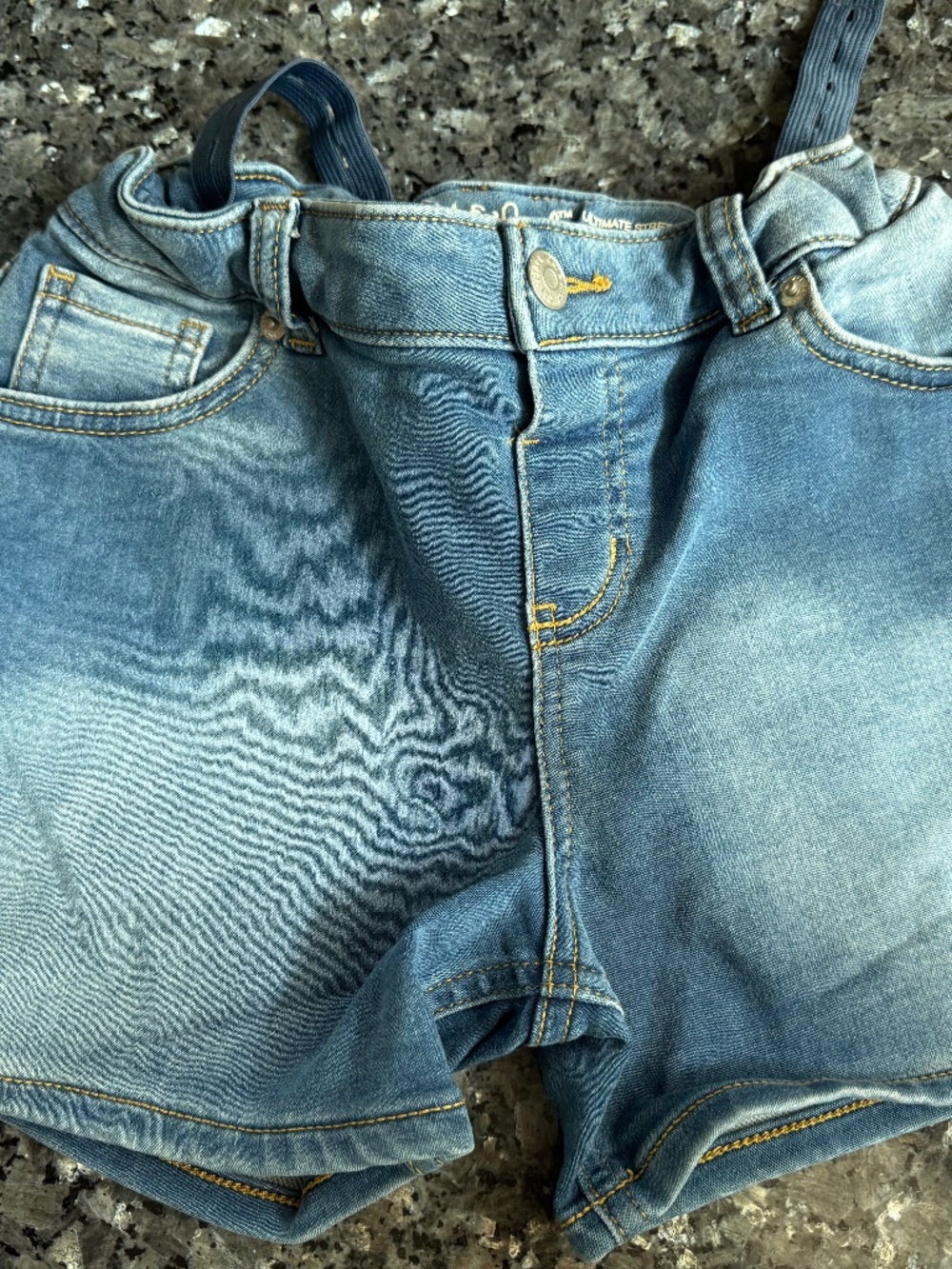 Cat & Jack Cut Off Shorts Girls Large (10/12) Blue Denim Cotton Low Rise